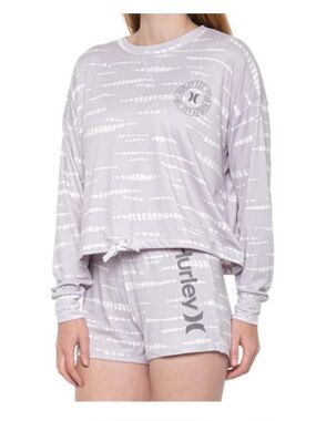 Hurley Purple Lavender Tie-Dye Long Sleeve Lounge Set